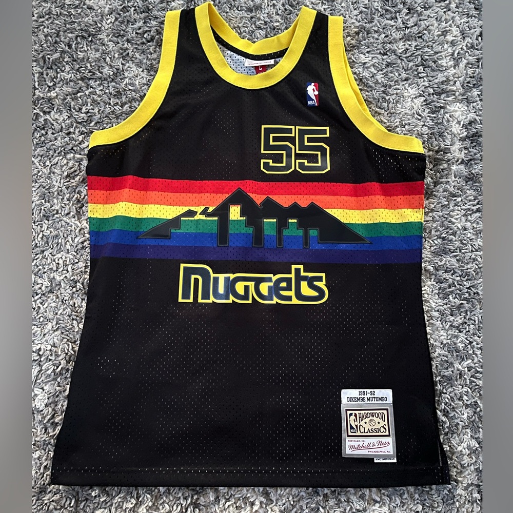 DENVER NUGGETS DIKEMBE MUTOMBO 1991-92 Mitchell & Ness Swingman Jersey SIZE L